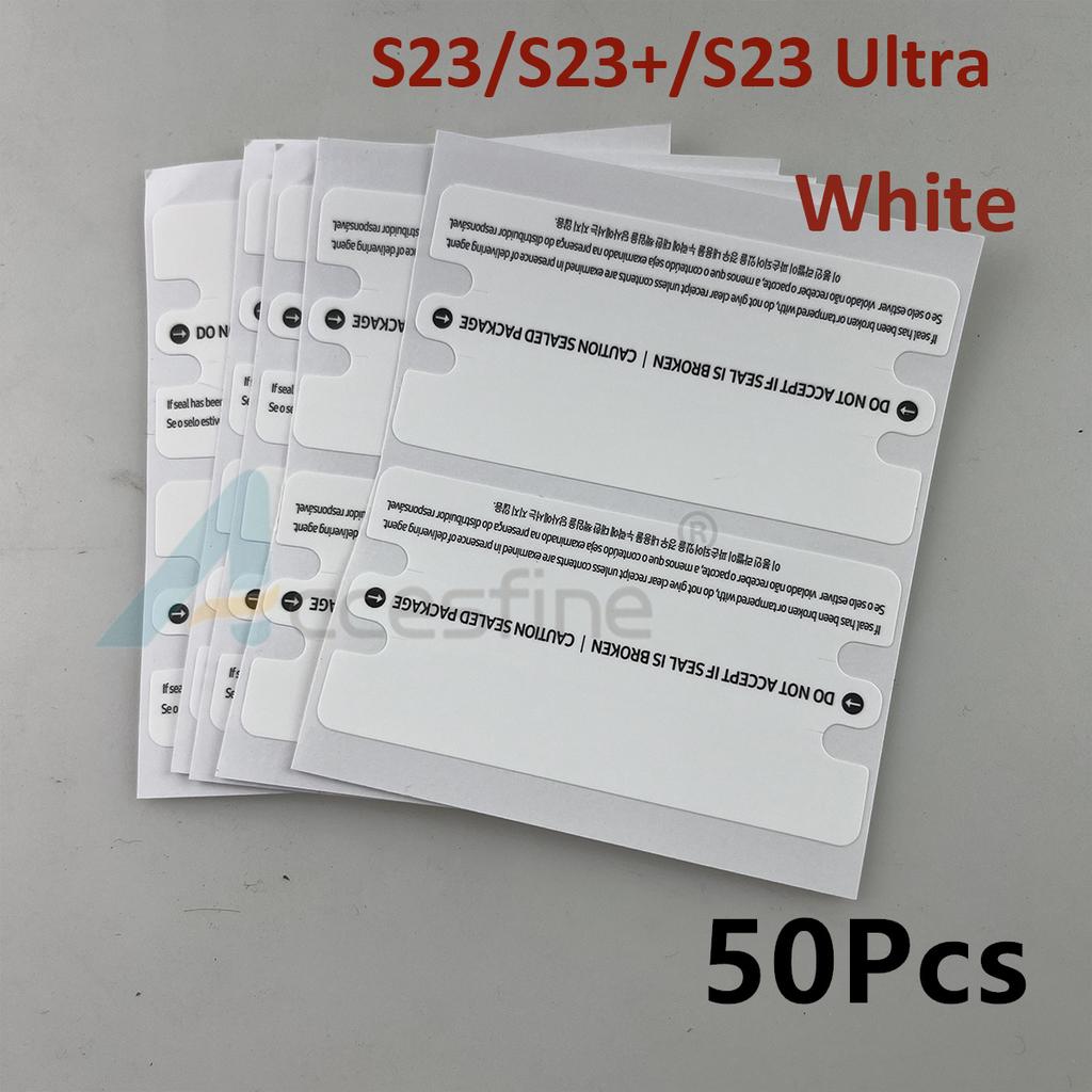 50Pcs Wrap Plastic Seal Factory Film Box Packaging Protective Label Sealing Sticker For Samsung Galaxy S24 S23 Plus Ultra 2