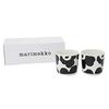Marimekko Latte Mugs, Pair, Unikko Coffee Cups, Black and White, 70637 190 [Parallel Import]