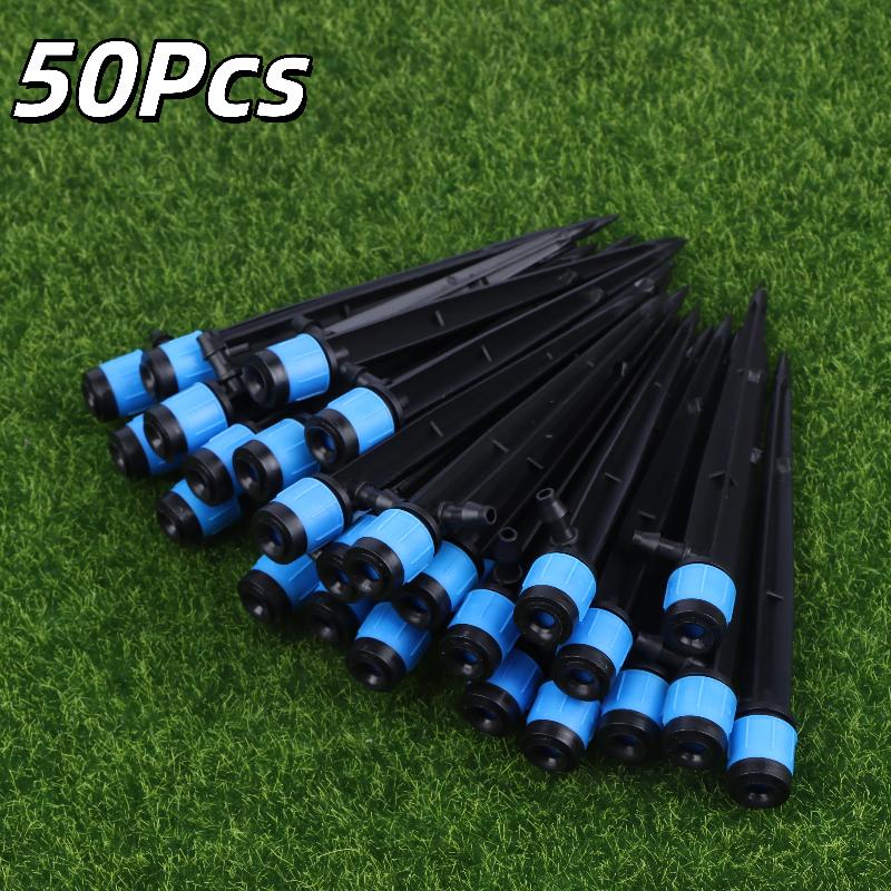 

50Pcs Drip Emitters For 1/4 Drip Irrigation Tubing Adjustable 360° Adjustable Water Flow Drippers Garden Irrigation Drippers