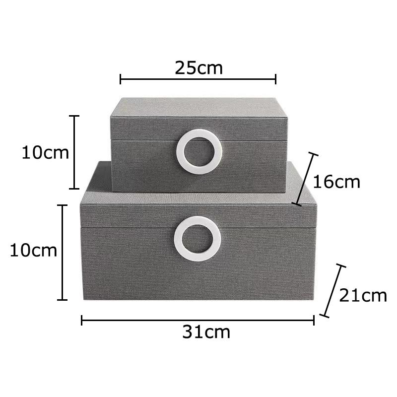 

Minimalist Round Buckle Jewelry Boxes Leather Cosmetic Jar Dresser Table Desk Decoration Home Exquisite Jewelry Storage Jar S-25x16x10cm серый