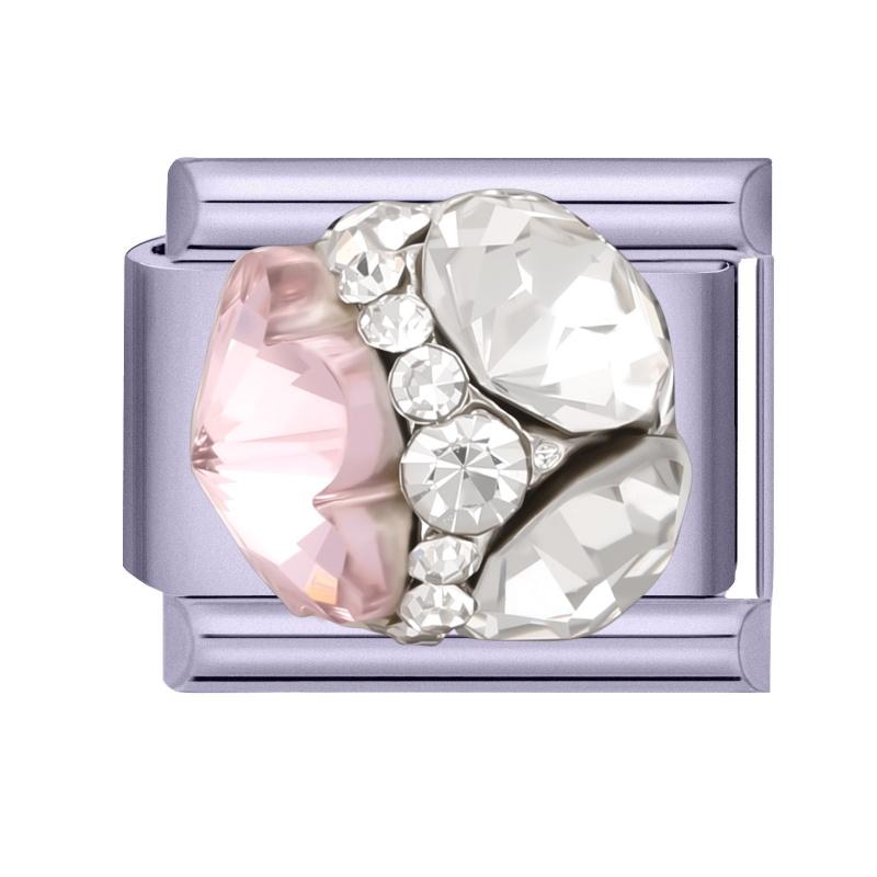 Y2K Purple Series Bow Candy Heart Flower Shiny Italian Charm Links Fit 9MM Stainless Steel Bracelet Girls' DIY Making Jewelry
