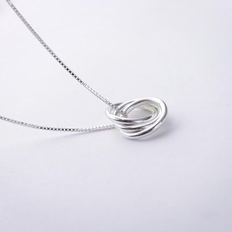 Personality Popular Fashion Temperament 925 Sterling Silver Jewelry Tricyclic Love Simple Clavicle Chain Pendant Necklaces XL129