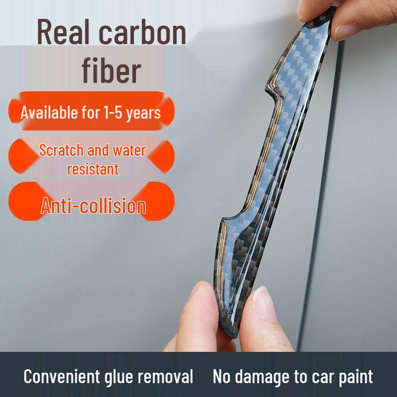 Car Door Edge & Rearview Mirror Carbon Fiber Anti-collision Strip Protector.