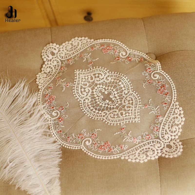 1Pcs for Dining Table Embroidery Craft Placemat European Style Lace Fabric Insulation Plate Mat Anti-scald Coaster