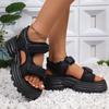 Fashion Women Platform Sandals Lightweight Wedge High Heels Shoes Women Buckle Leather 2025 New Summer Woman Sandals Sandalias De Mujer