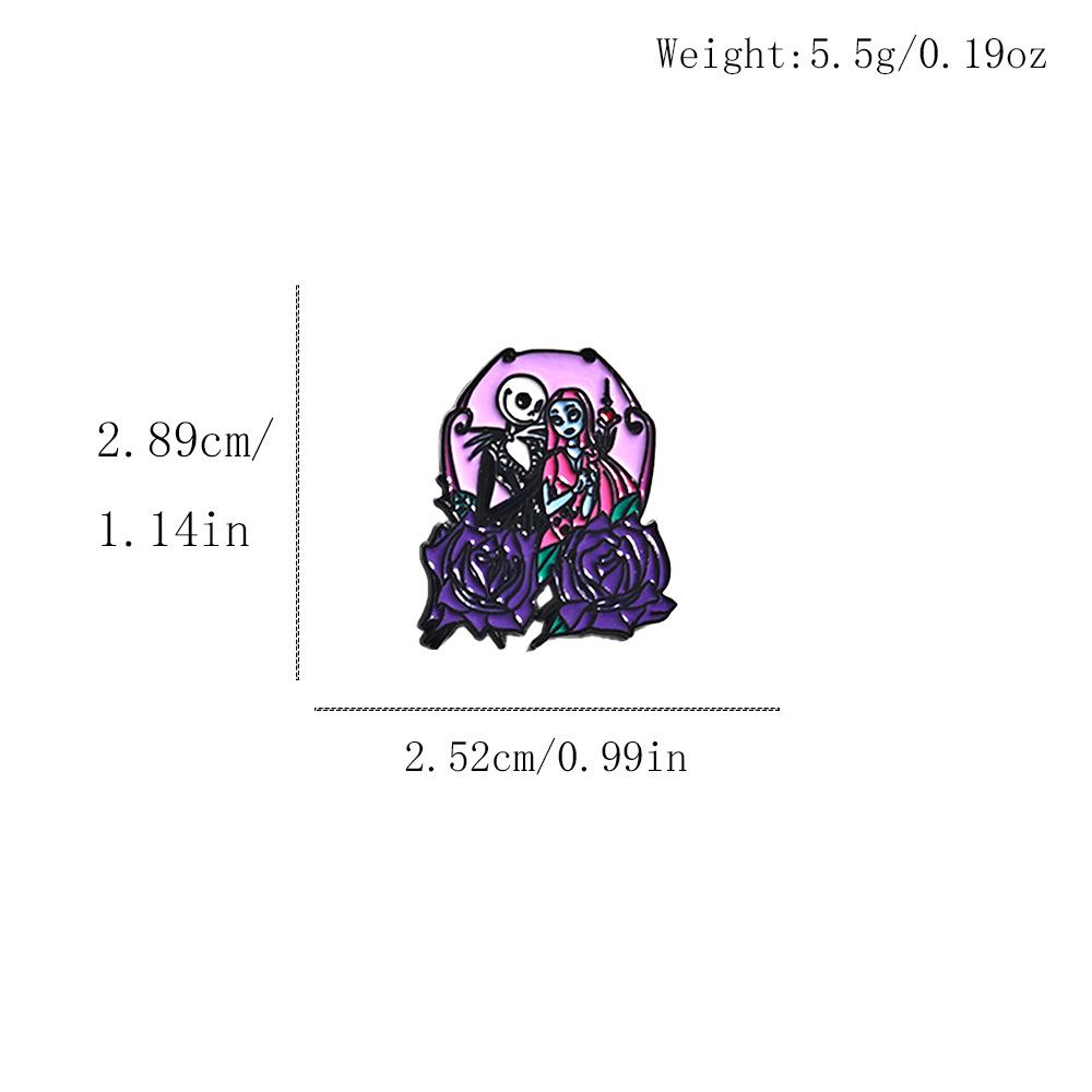 Jack & Sally Anime Brooch: The Nightmare Before Christmas Metal Pin