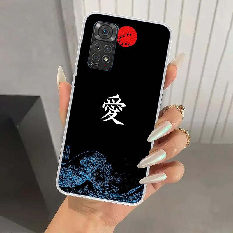 

Японский эстетичный чехол для телефона с текстовыми буквами для Xiaomi Redmi Note 15 14 14S 13 12S 12 Pro 11S 11 Plus 11T 11E 10S Мягкий чехол Funda с принтом Redmi Note 11E Pro