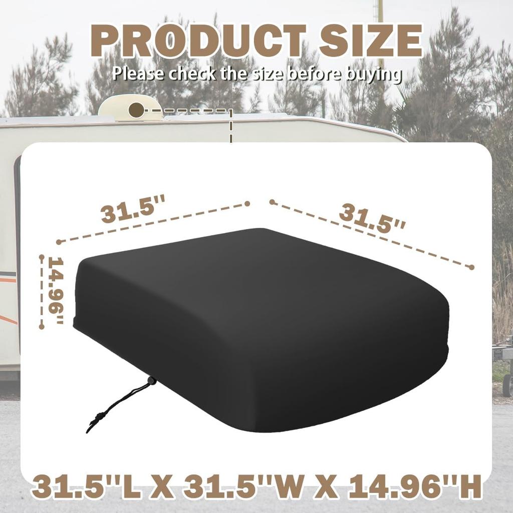 1 PCS 600D Oxford Fabric RV Air Conditioner Cover, RV Trailer Top Air Conditioner Cover For Dometic Brisk II, Coleman Mach I,II,III, Mach 3 Plus,