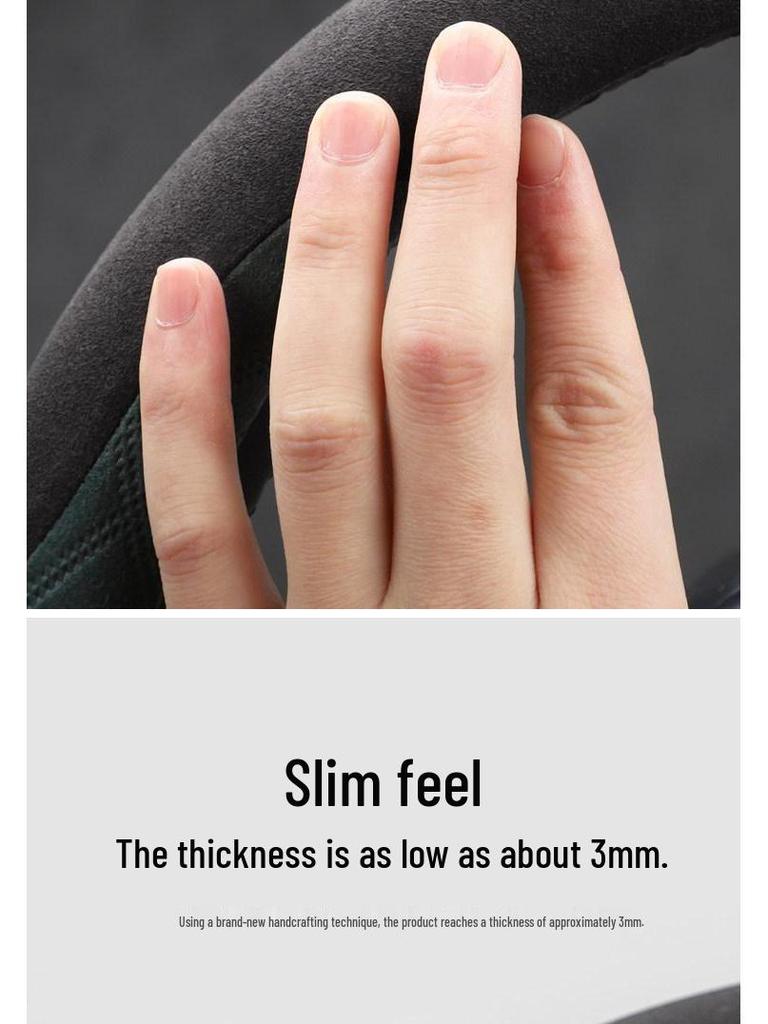 Ultra-Thin Non-Slip Suede Steering Wheel Cover, Fits 25/26 Mercedes-Benz EQE, Winter-Ready