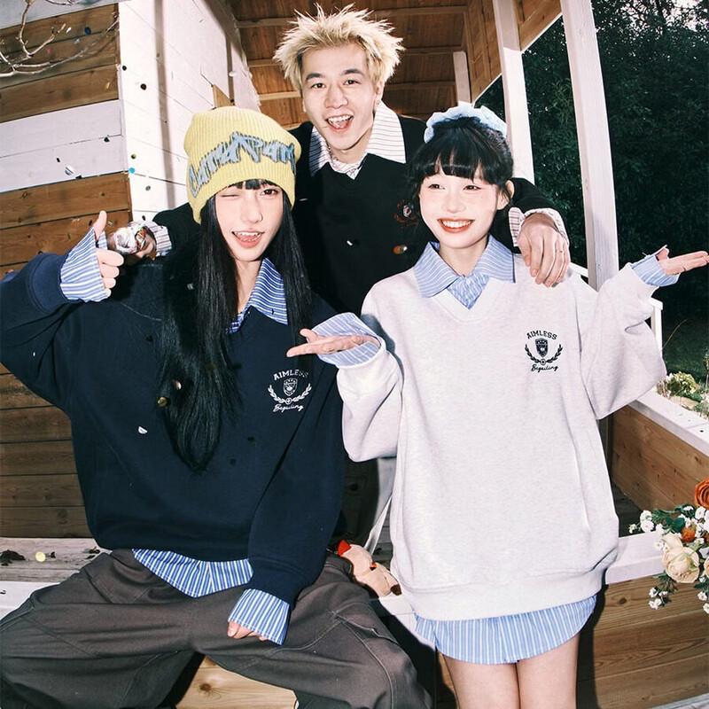 

LEMANISM Поло-свитшот в полоску, имитация двух предметов 2XL