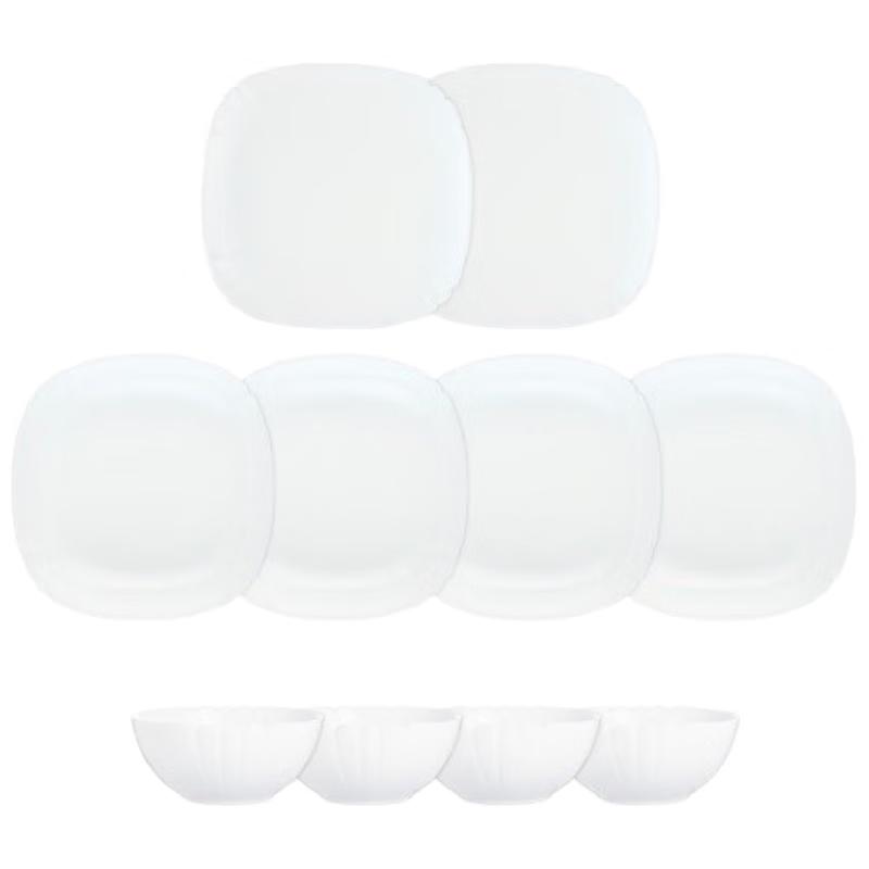 Luminarc Routesha White Jade 10-Piece Dinnerware Set