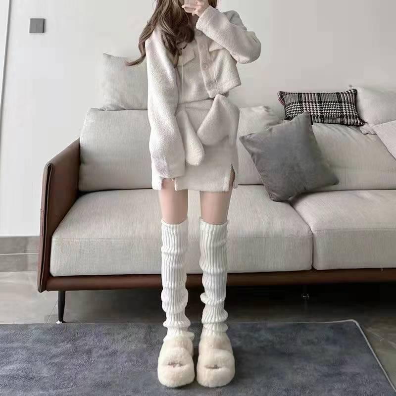 Japanese Lolita Knitted Calf Socks - Slimming Leg Covers, Shape-Enhancing JK Style