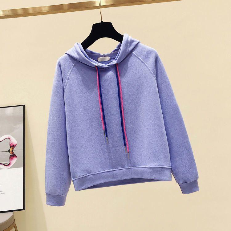 Sweatshirt for Women Oversize Hooded Solid Color Thickened Loose Casual Pullover Long Sleeve Winter Sweatshirt Top