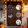 Spooky Party Decorations Halloween Hanging Door Sign, Wooden Front Hanger Wreath, Cute Holiday Decoration Ghost Welcome Sign for Porch Wall