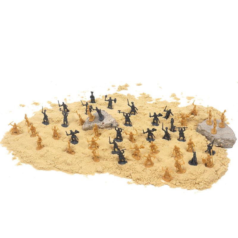 100 Stück/Set Antiker Soldat Miniatur Dekoratives Modell Heimdekoration Mikroform Mehrere Haltungen Mittelalterlicher Ritterstil TMZ