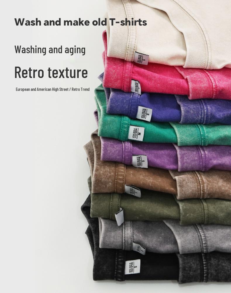 Hong Kong Style Retro Cotton Short Sleeve T-Shirt: Artistic & Trendy