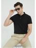 230g Double-sided Cotton Air-layer Shirt-collar Short-sleeve T-shirt Solid Color Minimalist Lightweight Breathable Business T-shirt