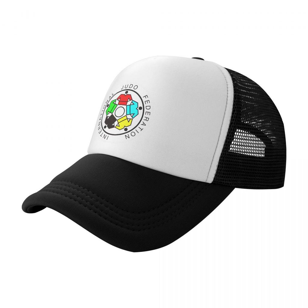 IJF International Judo Federation Casual Plain Mesh Baseball Cap Adjustable Snapback Hats For Women Unisex Dad Trucker Hats