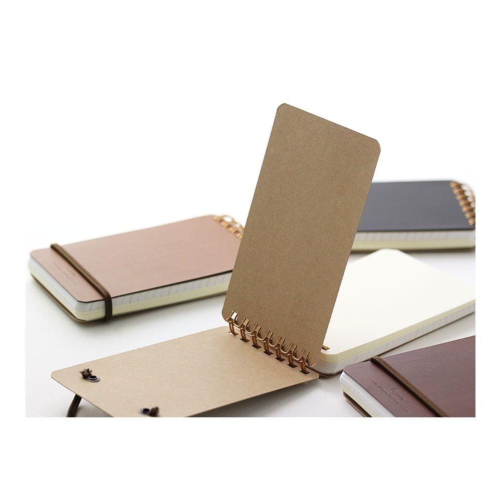 Midori Memo Pad WM Ring Memo Grain Black 11796006 - Stylish Pocket Notebook