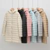 Lightweight Womens Mid-Length Hooded Duck Down Coat Slim Fit Warm Winter Jacket Petite Seniors