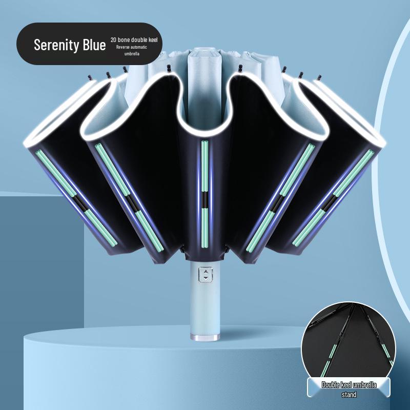 Dual-Use Women's Automatic Umbrella: Sunshade, Rain Protection, Anti-UV, Reverse Folding, Enlarged & Reinforced Design