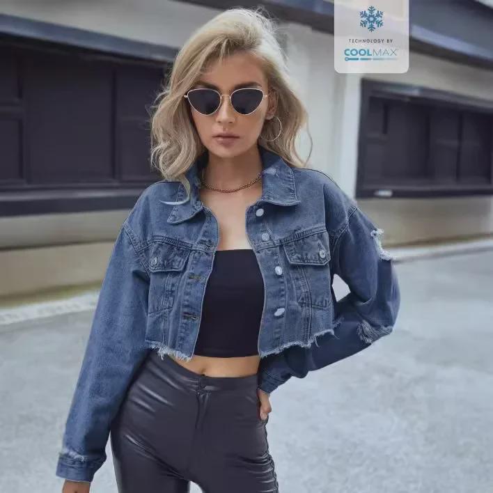 In Stock: Women's European & American Denim Short Jacket - Casual & Versatile Fashion