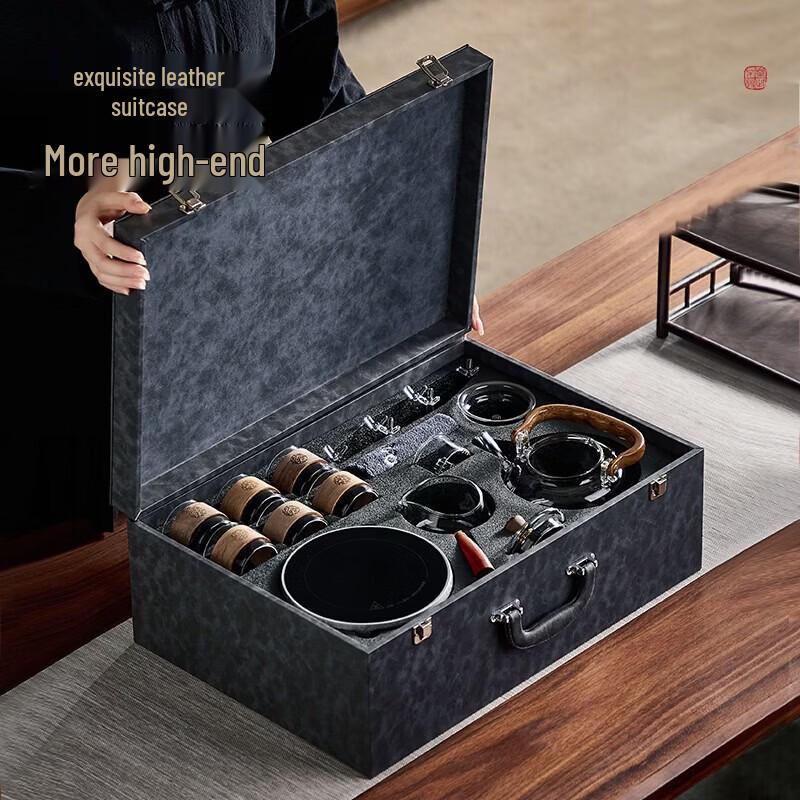 YIHUTEA Yingquan Glass Tea Set with Electric Stove, 12-Piece Gift Box