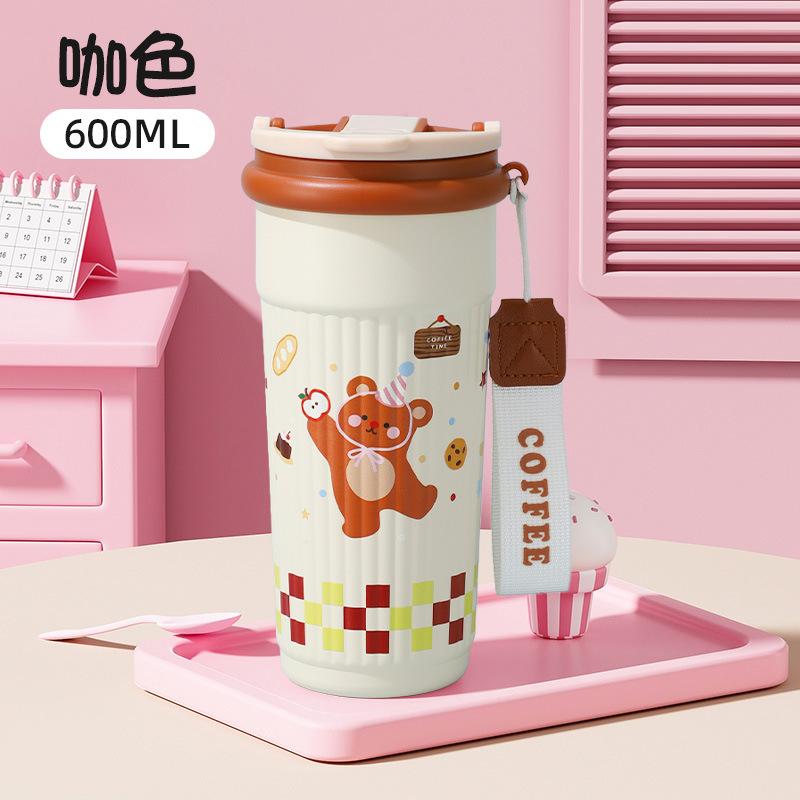 1011 New Big Mac Thermos Cup Girls High Value Large Capacity Straw Ice Blaster Cup Student Portable Cold Cup