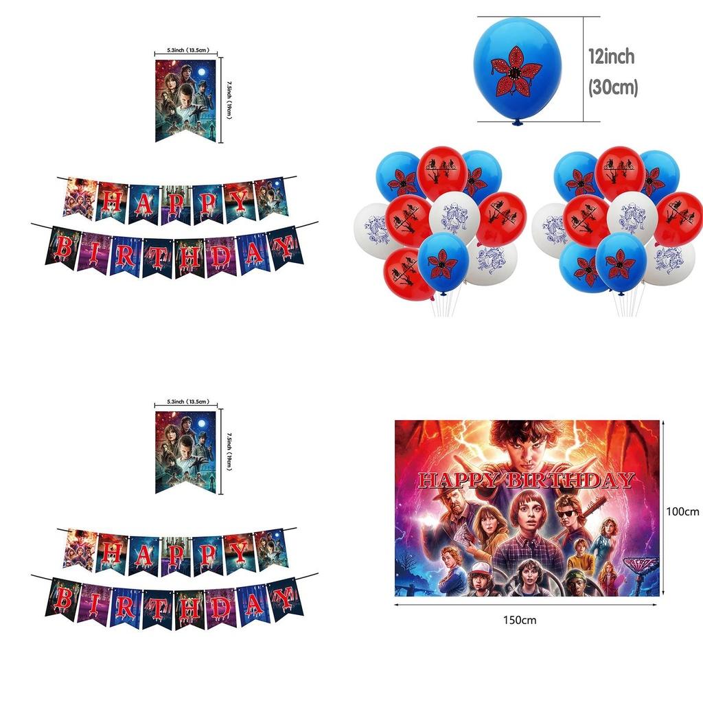 Stranger Things Geburtstagsfeier Dekoration Mysteriöse Atmosphäre Ballon Banner Set