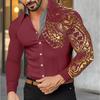 Herren Retro Bedruckte Langarmhemden Lässiger Cardigan Neue Knöpfe Urlaubsmode Hemden