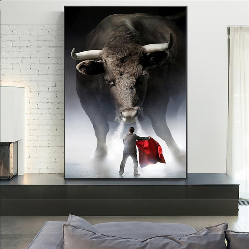 Moderne Wohnkultur Matador Bull Kampf Kunst Malerei Auf Leinwand Wand Kunst Poster Und Drucke Tier Bild Kein Rahmen Für Wohnzimmer