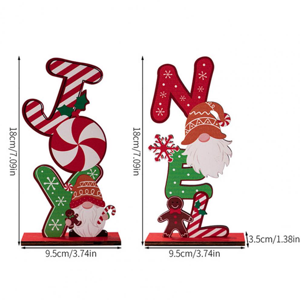 Weihnachtsornament aus Holz Schreibtisch Gesichtsloser Wicht Lebkuchenmann Dekoration Weihnachten Noel Freude Mittelstück für Zuhause Kaminsims Esszimmer