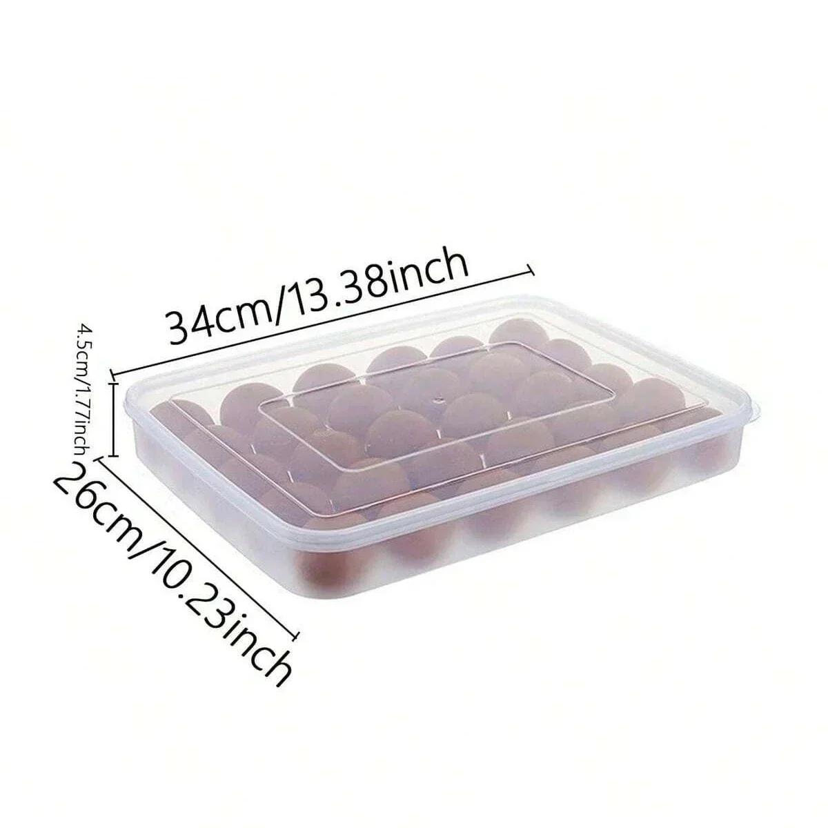 1/2pcs-Egg Container with Cover Kitchen Storag 30 Grid Egg Drawer Fridge Egg Tray Kitchen Countertop Anti-Fall Egg Storage Box 1pc