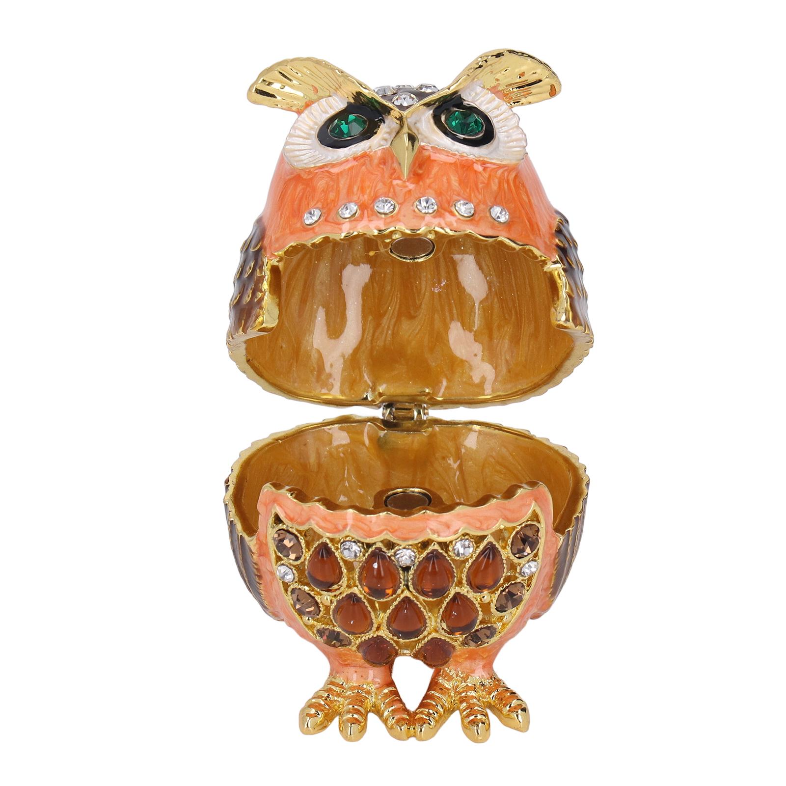 

Сова Шкатулка для мелочей Милый внешний вид Коричневая металлическая шкатулка для драгоценностей для туалетного столика, книжного шкафа, шкафа, офиса