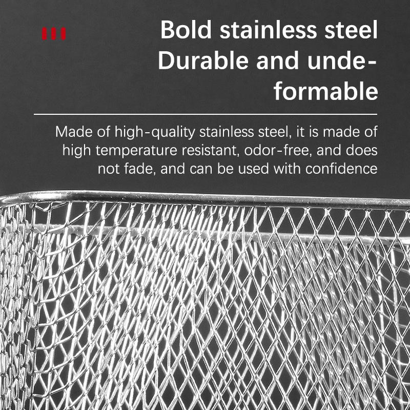 Stainless Steel Fryer Screen French Fries Frame Square Filter Net Encrypt Colander Strainers Shaped Frying Fried Mesh Basket