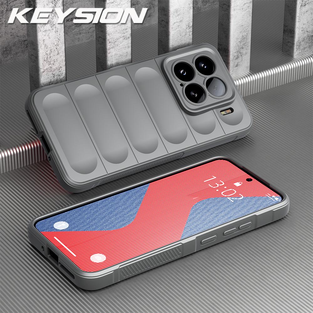 KEYSION Shockproof Matte Case for Xiaomi 15 5G 15 Pro Anti-skid Soft Silicone Phone Back Cover for Xiaomi 15 Pro 5G