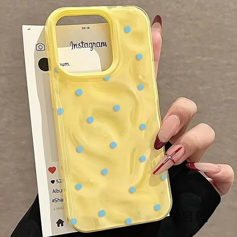 Proste Jednokolorowe Etui na Telefon w Kropki Dla iPhone 17 Air 16 15 14 13 12 11 Pro Max Plus Pokrowiec Antyupadkowy