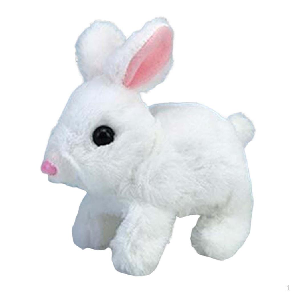 Electric Figurine Plush Toy Bunny Doll Feedable Stuffed Animals for Birthday Gift, Play House