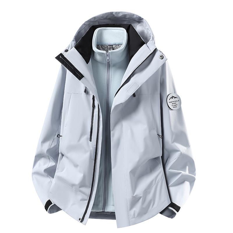 Camel Unisex 3-in-1 Mountaineering Jacket: Graphene-Lined, Windproof, Waterproof, and Warm, New Style, Two-Piece Set.