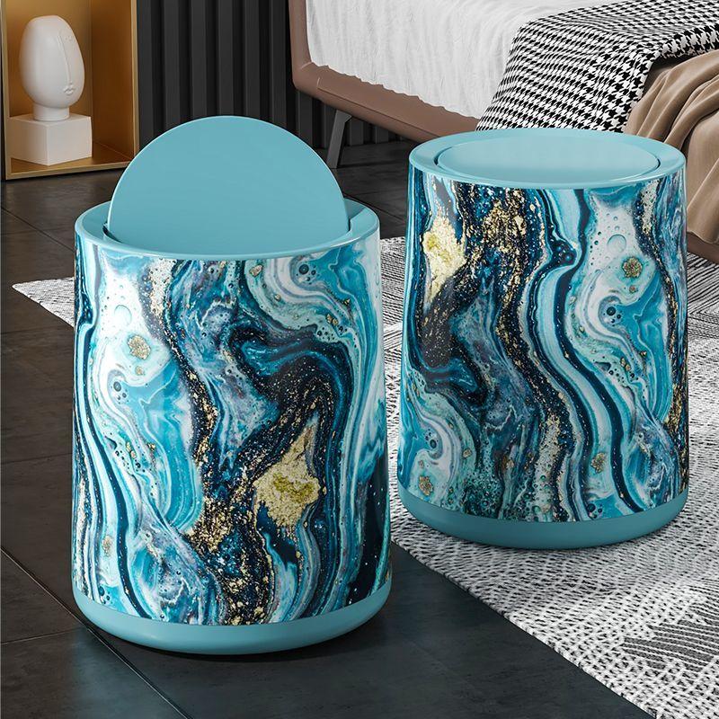 Retro light luxury bedroom, bathroom, home living room and kitchen new hotel large capacity double-layer trash cans