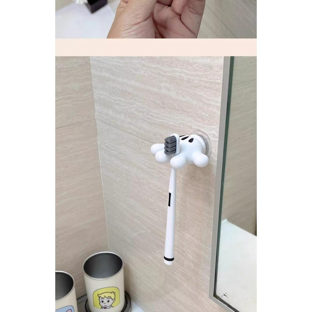 Cartoon Palm Toothbrush Holder: Easy Install, Fun Storage for Kids' Bathrooms - Space Saver