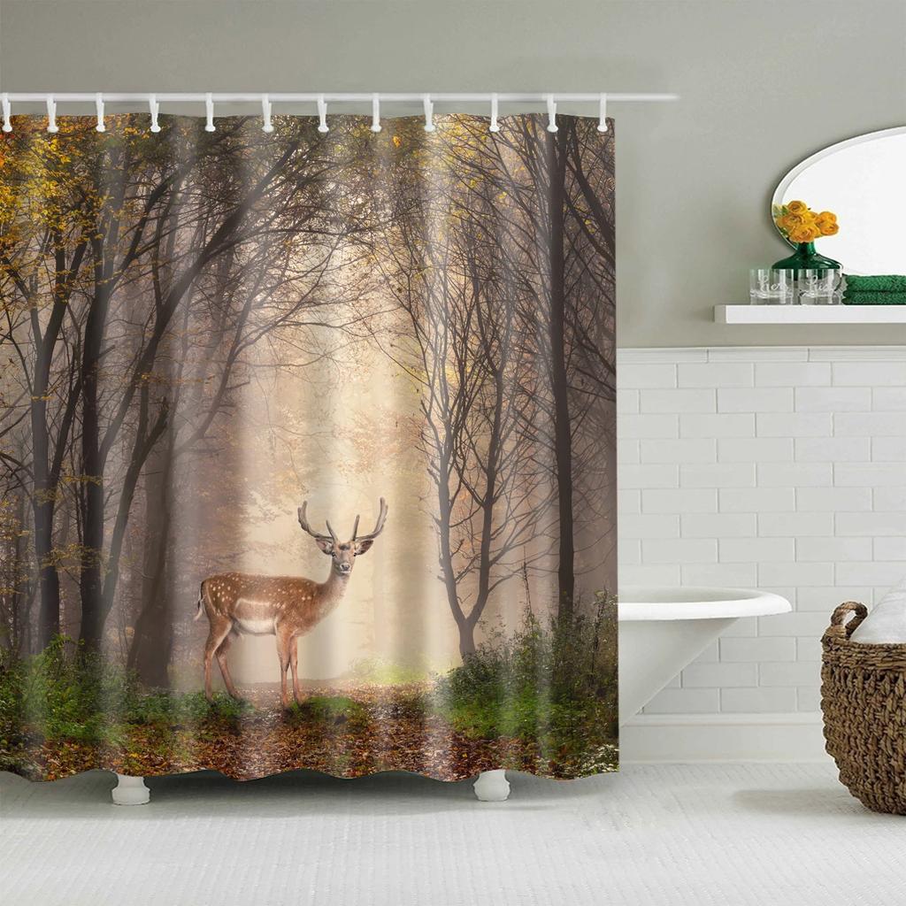 Wild Animals Bath Curtains Lion Leopard Cat Bathroom Decorative Shower Curtains Bathtub Decoration Bath Curtains