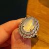 Jade White Ice Color Glossy Natural White Chalcedony Ring Agate Ring Real Shot