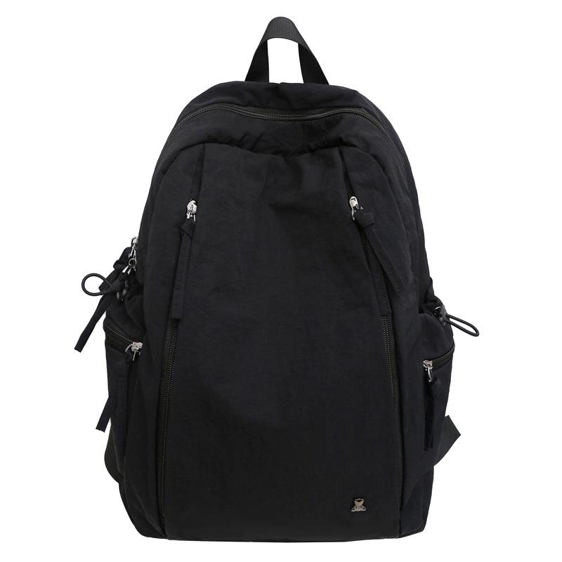 Hot Sale Niche Casual Lazy Wind Solid Color Backpack Women's Versatile Lightweight Large Capacity Student School Bag