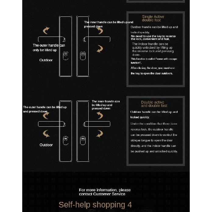 Anti-burglary door lock wooden door household general-purpose gate lock stainless steel handle set entry door mechanical lock