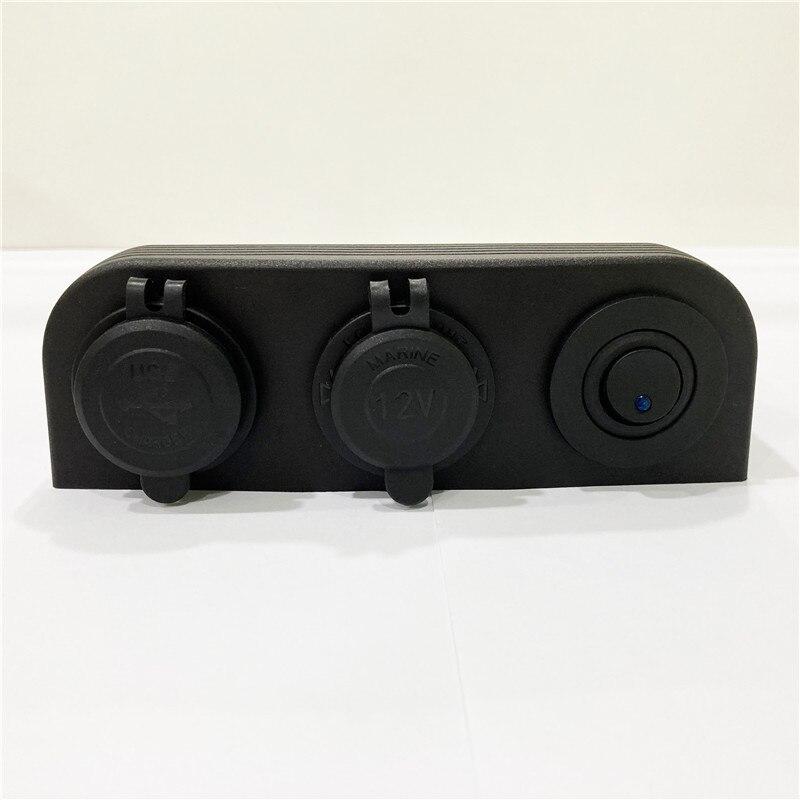 3 in 1 Tent Type Power Socket Dual USB Car Charger Ports Switch Botton Combination for Boat Camper Caravans