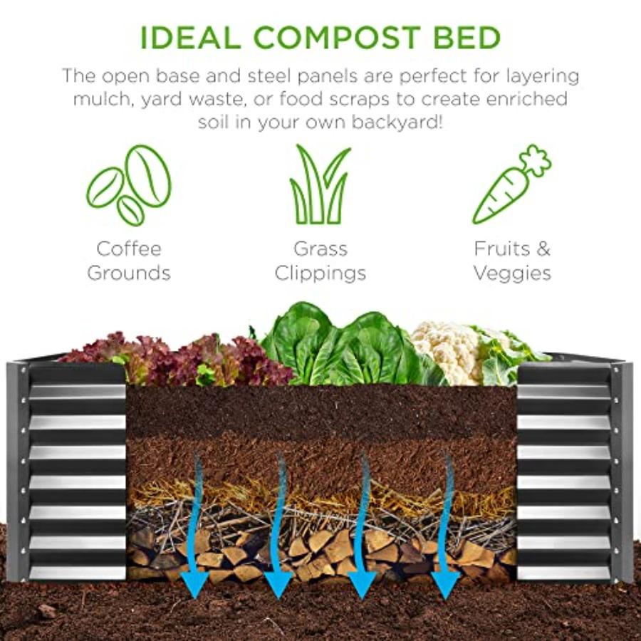 6x3x2ft Outdoor Metal Raised Garden Bed Deep Root Box Planter for Vegetables Flowers Herbs 269 Gallon Ccity 100 Non Toxic Mater