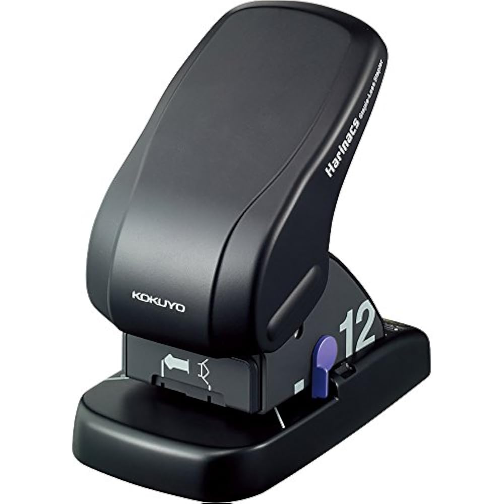 Kokuyo (KOKUYO) Stapler without Stapler, Halinax, Tabletop Type, 12 Sheets, Black, SLN-MS112D
