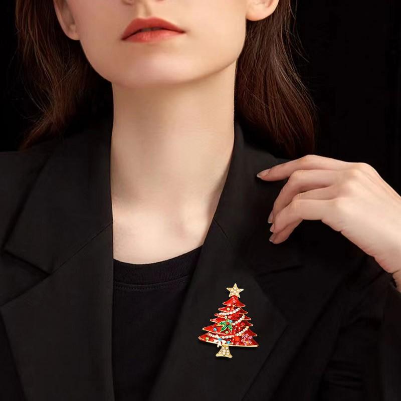 Weihnachts-Emaille-Brosche, Weihnachtsstiefel, Kranz, Metallnadel, Modeschmuckgeschenk für Frauen und Männer, Weihnachtsdekorationsgeschenke.