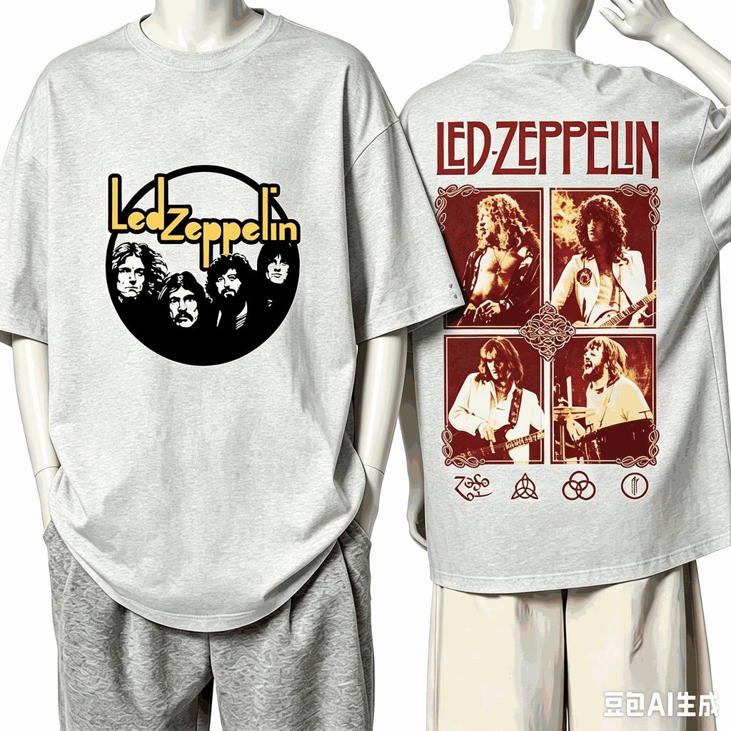 Led Zeppelin Voor Fan Cadeau T-shirt Unisex Unisex Harajuku Oversized Unisex Korte Mouw Streetwear Hoge Kwaliteit Koppels Hoge Kwaliteit